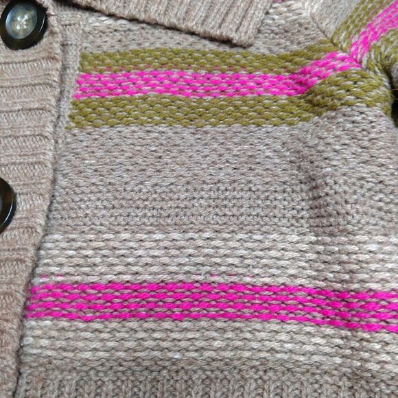 Old Navy 3/4 Sleeve Button Knit Cardigan w/ Collar, Small Taupe, fuchsia &olive - Picture 5 of 10